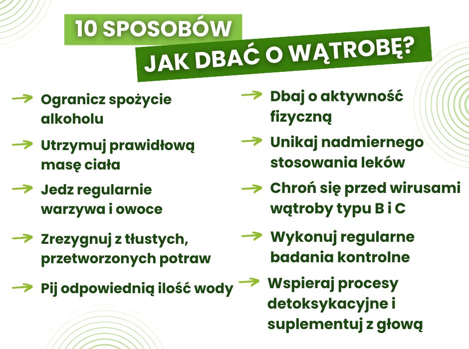10 sposobów jak dbać o wątrobę infografik