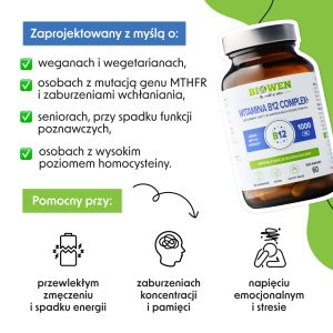 Witamina B12 Complex+ Biowen 60 kapsułek - obrazek 3