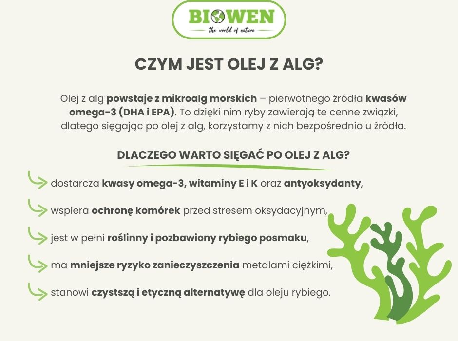 Czym jest olej z alg - infografika